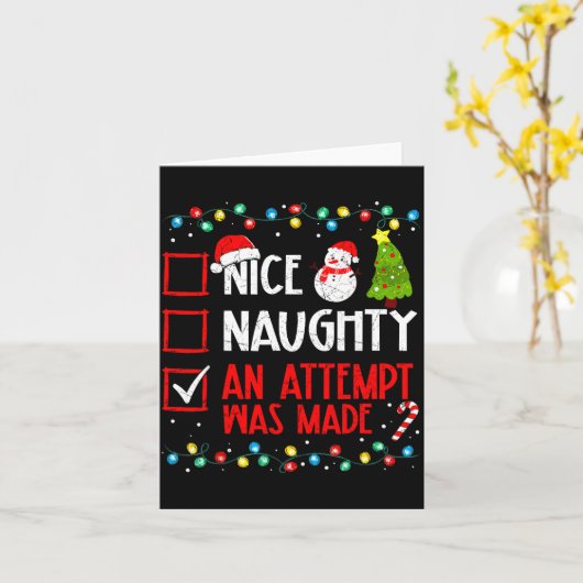 Christmas Checklist Naughty Nice An Attempt Was Ma Kaart (Gele Bloem)