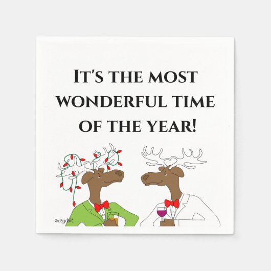 Christmas Cheer 2 Moose servetten (Voorkant)