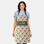 Christmas Cheer Apron with Deer and Trees Schort (Gedragen)