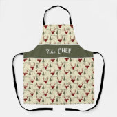 Christmas Cheer Apron with Deer and Trees Schort (Voorkant)