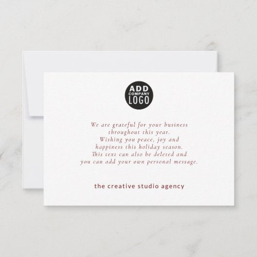 Christmas Cheer Corporate Holiday Greeting Kaart (Achterkant)