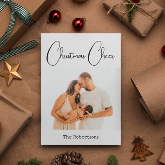 Christmas Cheer Custom Foto Vakantie Kaart