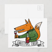 Christmas Cheer Fox Feestdagenkaart (Voorkant / Achterkant)