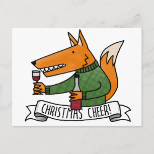 Christmas Cheer Fox Feestdagenkaart