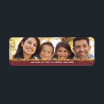 Christmas Cheer Gold Familie Foto Retouradres Etiket<br><div class="desc">Creëer uw eigen kerstvakantie retour adres labels om te hechten aan uw vakantie wenskaart enveloppen. Foto retour adreslabel waar u uw eigen favoriete familieportret toevoegt. Het feestelijke ontwerp is voorzien van een gouden glinsterende overlay.</div>