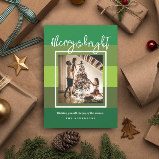 Christmas Cheer Gree Merry en Bright Holiday Kaart