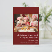 Christmas Cheer Happy New Year Holiday Kaart (Staand voorkant)