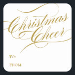 CHRISTMAS CHEER | HOLIDAY GIFT-LABELS VIERKANTE STICKER<br><div class="desc">ANDERE KLEUREN</div>