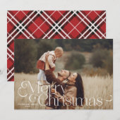 Christmas Cheer Holiday Kaart Wit (Voorkant / Achterkant)