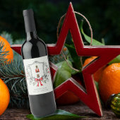 Christmas Cheer Notenkraker Holly Berry Crest Wijn Etiket