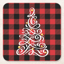 Christmas Cheer Onderzetter met Tree