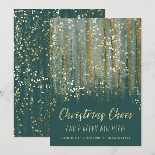 Christmas Cheer Painted Brush Strokes en Confetti Feestdagenkaart (Voorkant / Achterkant)