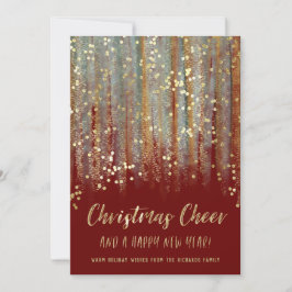 Christmas Cheer Painted Brush Strokes en Confetti Feestdagenkaart