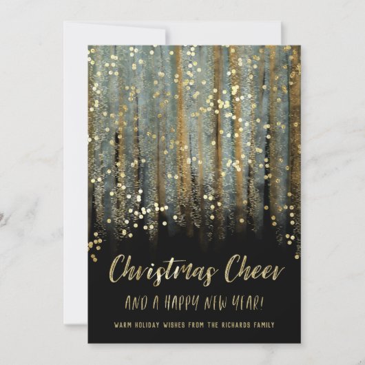 Christmas Cheer Painted Brush Strokes en Confetti Feestdagenkaart (Voorkant)
