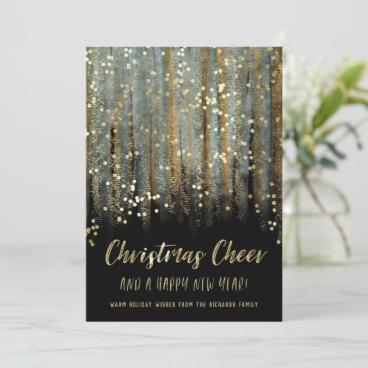 Christmas Cheer Painted Brush Strokes en Confetti Feestdagenkaart (Staand voorkant)