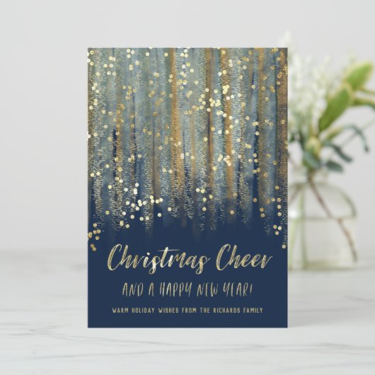 Christmas Cheer Painted Brush Strokes en Confetti Feestdagenkaart (Staand voorkant)
