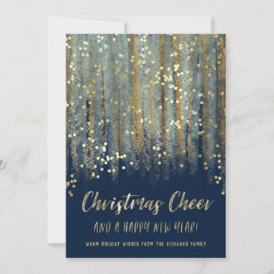Christmas Cheer Painted Brush Strokes en Confetti Feestdagenkaart