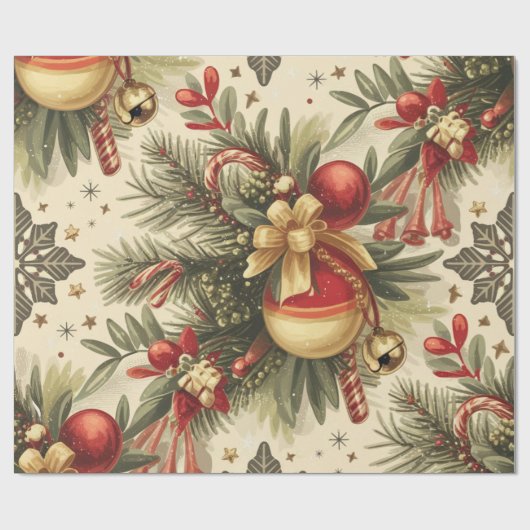 Christmas Cheer Pattern Cadeaupapier (Vlak)