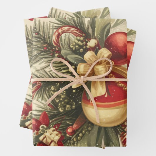 Christmas Cheer Pattern Inpakpapier Vel (In situ)