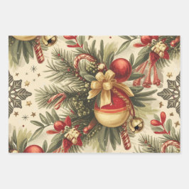 Christmas  Cheer Pattern Inpakpapier Vel