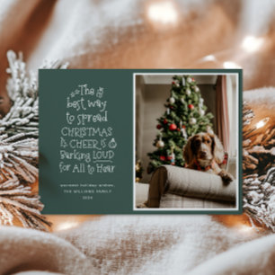 Christmas Cheer Pet Photo Rode Vakantie Kaart