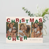 Christmas Cheer | Photo Christmas  Feestdagenkaart (Staand voorkant)