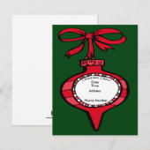 Christmas Cheer Red Ornament Invitation Kaart (Voorkant / Achterkant)
