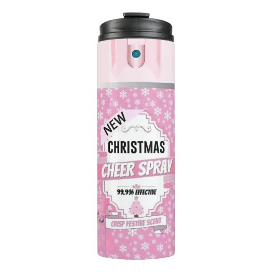 Christmas Cheer Spray - Roze Thermosbeker (Voorkant)