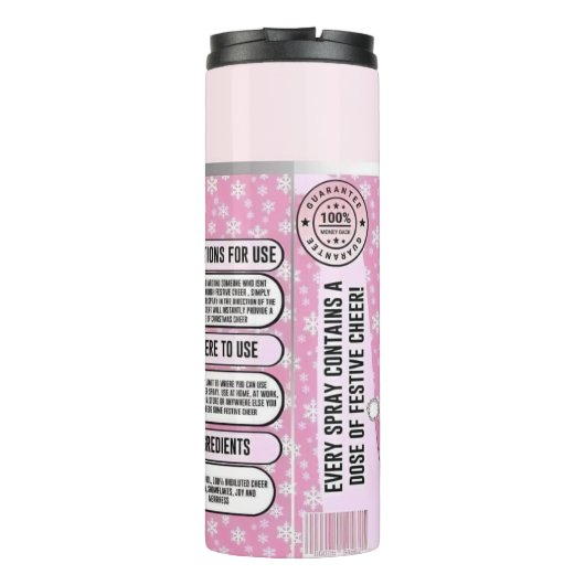 Christmas Cheer Spray - Roze Thermosbeker (Achterkant)