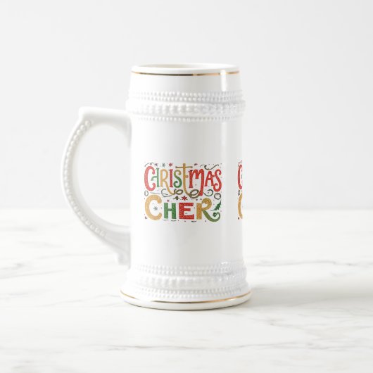 Christmas Cheer Stein - 22 oz van Feestelijke Verr Bierpul (Links)