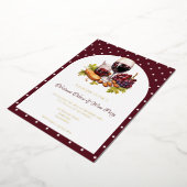 Christmas Cheese & Wine Theme Foil Invitation Folie Uitnodiging (Gedraaid)