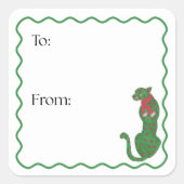 Christmas Cheetah Gift Sticker (Voorkant)