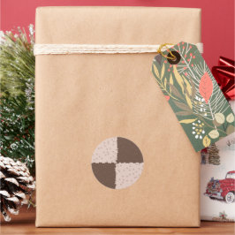 Christmas Chess Cookies Pattern Ronde Sticker