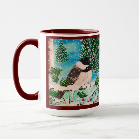 Christmas Chickadee Chatter Mok (Links)
