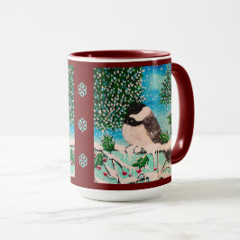 Christmas Chickadee Chatter Mok