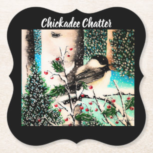 Christmas Chickadee Chatter Onderzetter