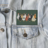 Christmas Chicken Boerderij Lights Dierenvrienden  Button (Insitu)