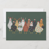 Christmas Chicken Farm Lights Animal Lovers Gift  Feestdagenkaart (Voorkant)