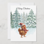 Christmas Chicken Flat Holiday Card Feestdagenkaart (Voorkant)