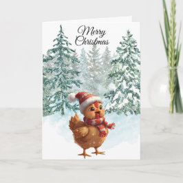 Christmas Chicken Folded Holiday Card Feestdagen Kaart
