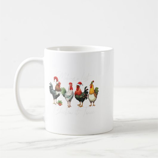 Christmas Chicken Lover Xmas Santa Hat Funny Farm  Koffiemok (Links)
