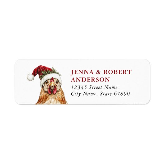 Christmas Chicken Retour Adreslabels Etiket (Voorkant)