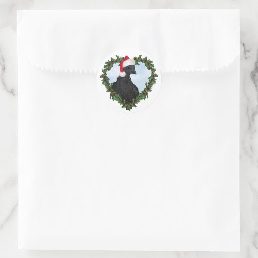 Christmas Chicken *  Svart Hona Ronde Sticker (Tas)