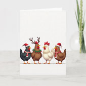 Christmas Chickens Card Kaart (Voorkant)