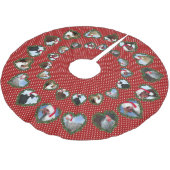 Christmas Chickens in Heart Wreaths Polka Dots Kerstboom Rok (Gekanteld)