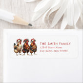 Christmas Chickens Retour Adreslabels Etiket (Insitu)