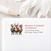 Christmas Chickens Retour Adreslabels Etiket (Insitu)