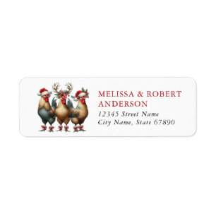 Christmas Chickens Retour Adreslabels Etiket