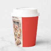 Christmas Chickens Roasting Chestnuts, Cups Papieren Bekers (Links)