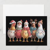 Christmas Chickens Xmas Chicken Gift Boerderij Lov Feestdagenkaart (Voorkant / Achterkant)